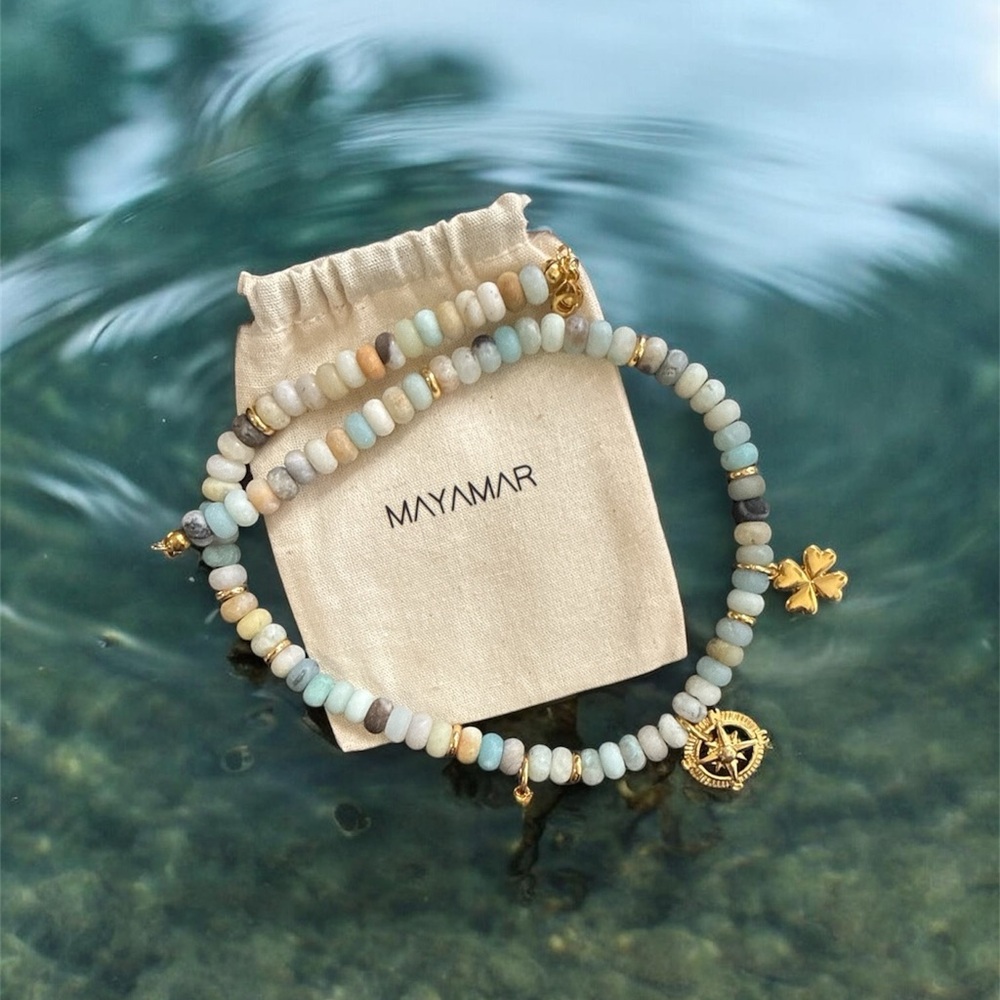 REAL Amazonite Stones 24 gold plating